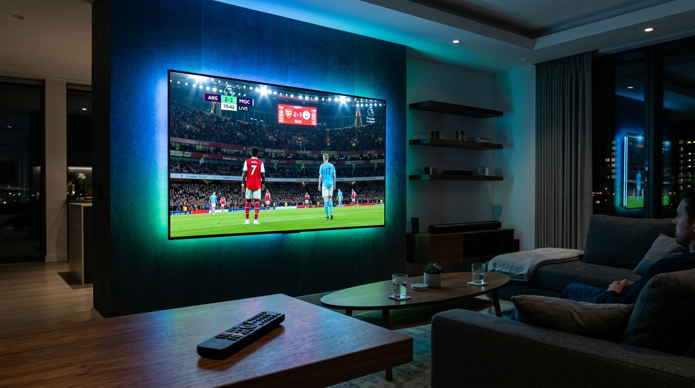 Live Premier League football streaming in 4K HDR at 60 FPS on modern smart TV